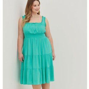 Torrid NWT Smocked Waist Tiered Midi Dress